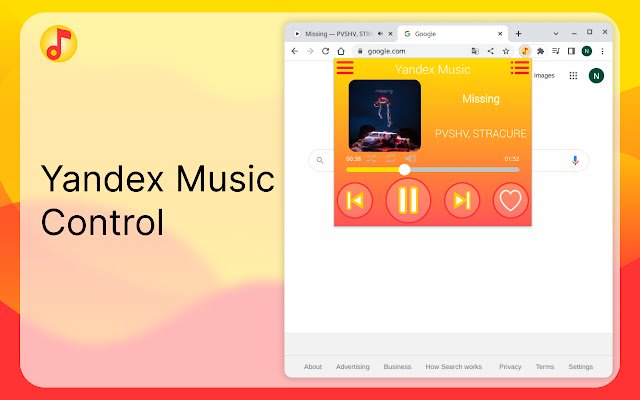Yandex Music control  from Chrome web store to be run with OffiDocs Chromium online