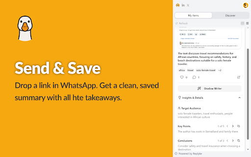 Yandrop  from Chrome web store to be run with OffiDocs Chromium online