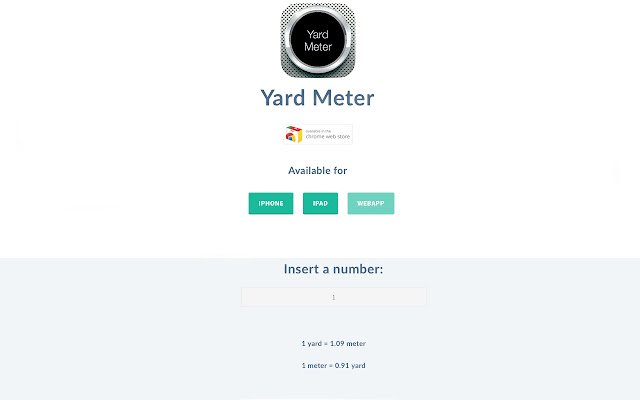 Yard Meter aus dem Chrome-Webshop, der mit OffiDocs Chromium online betrieben werden soll