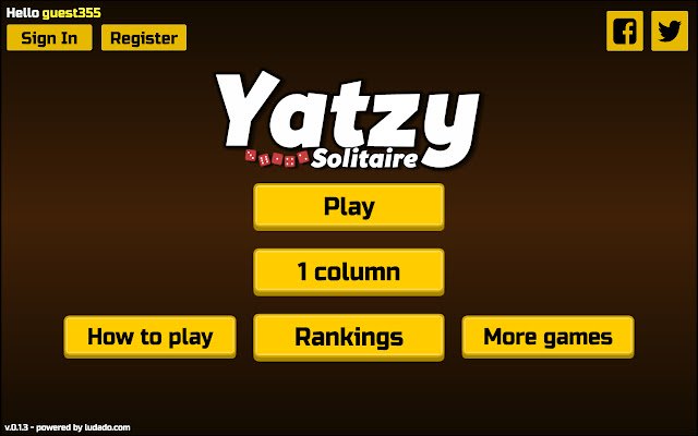 Yatzy Solitaire par ludado.com de la boutique en ligne Chrome à exécuter avec OffiDocs Chromium en ligne