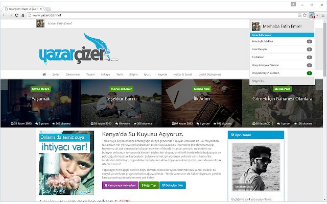 Yazarçizer.Net Bildirimleri  from Chrome web store to be run with OffiDocs Chromium online