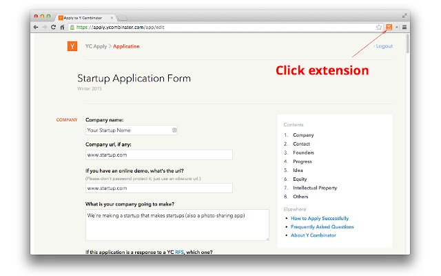 YC Review Easy YC Application Sharer aus dem Chrome Web Store zur Ausführung mit OffiDocs Chromium online