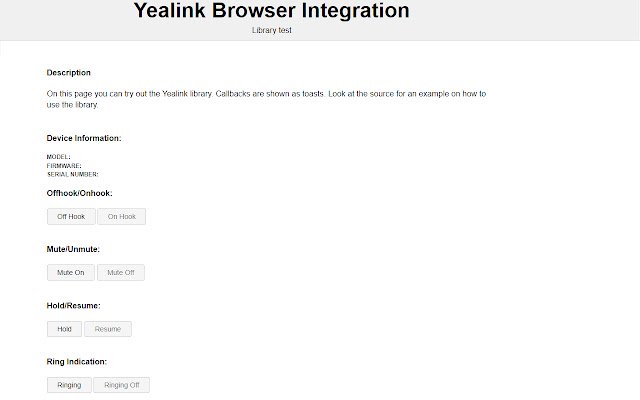 Extensão de integração do navegador Yealink da Chrome Web Store para ser executada com OffiDocs Chromium online