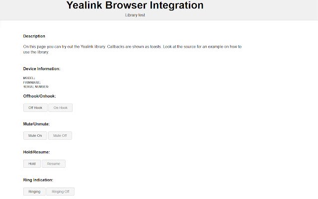 Yealink Integration Extension For Test  from Chrome web store to be run with OffiDocs Chromium online