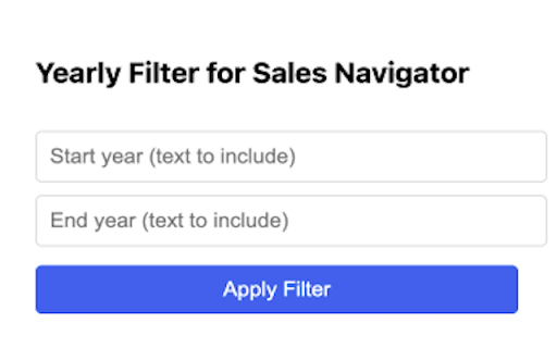 Yearly Filter for Sales Navigator  from Chrome web store to be run with OffiDocs Chromium online