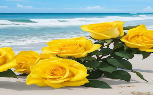 Yellow rose by the sea wallpaper  from Chrome web store to be run with OffiDocs Chromium online