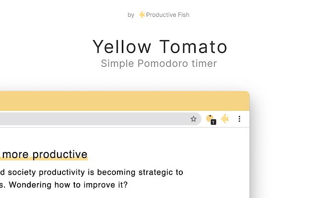 Yellow Tomato — Simpleng Pomodoro Timer mula sa Chrome web store na tatakbo sa OffiDocs Chromium online