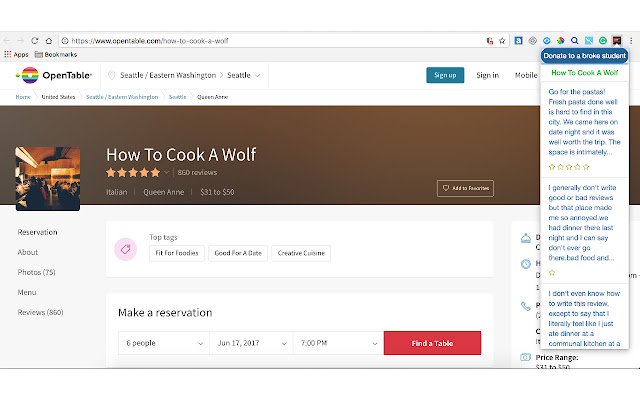 Yelpable  from Chrome web store to be run with OffiDocs Chromium online
