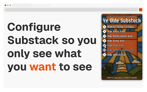 Ye Olde Substack  from Chrome web store to be run with OffiDocs Chromium online
