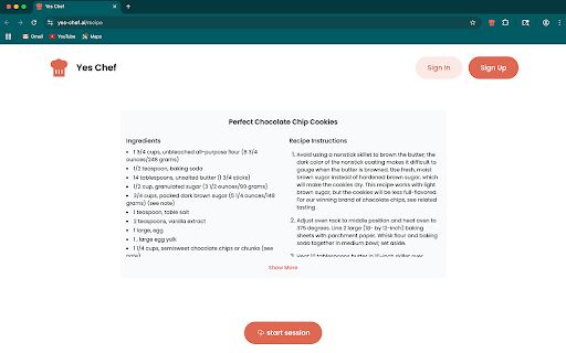 Yes Chef  from Chrome web store to be run with OffiDocs Chromium online