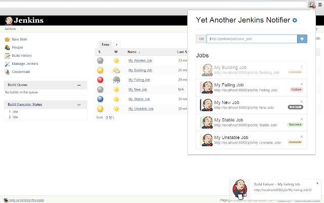 Yet Another Jenkins Notifier Slim מחנות האינטרנט של Chrome שיופעל עם OffiDocs Chromium באינטרנט