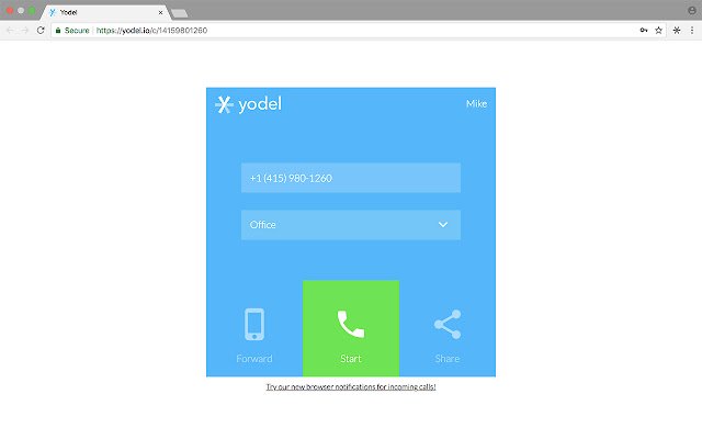 سیستم تلفن کسب و کار Yodel.io از فروشگاه وب Chrome با OffiDocs Chromium به صورت آنلاین اجرا می شود