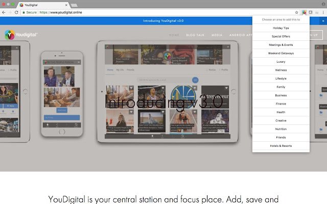 YouDigitalApp từ cửa hàng Chrome trực tuyến sẽ được chạy trực tuyến bằng OffiDocs Chrome