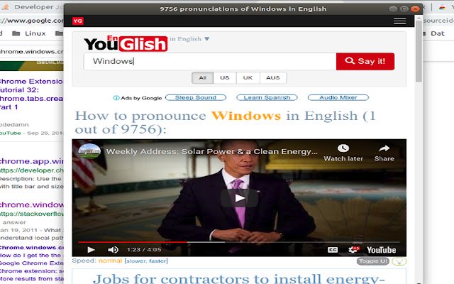 OffiDocs Chromium 온라인으로 실행되는 Chrome 웹 스토어의 Youglish 비디오 검색