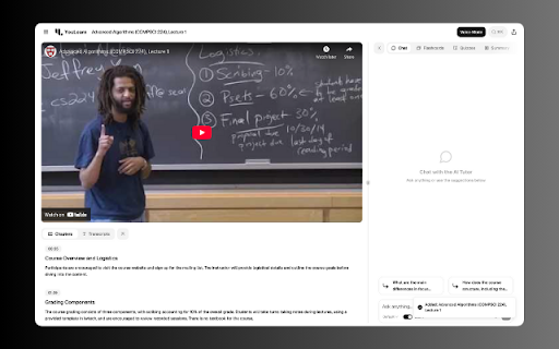 YouLearn  from Chrome web store to be run with OffiDocs Chromium online
