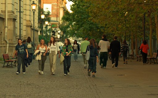Young people on the street  from Chrome web store to be run with OffiDocs Chromium online