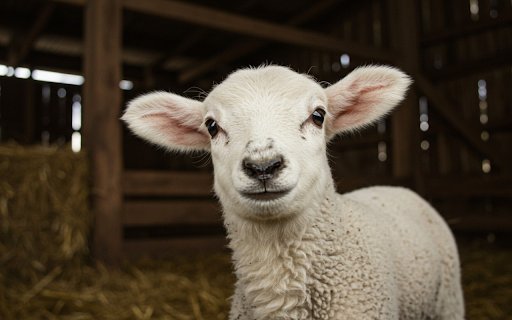 Young white sheep  from Chrome web store to be run with OffiDocs Chromium online