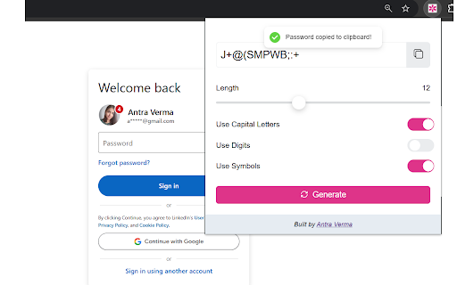 Your Password Generator  from Chrome web store to be run with OffiDocs Chromium online
