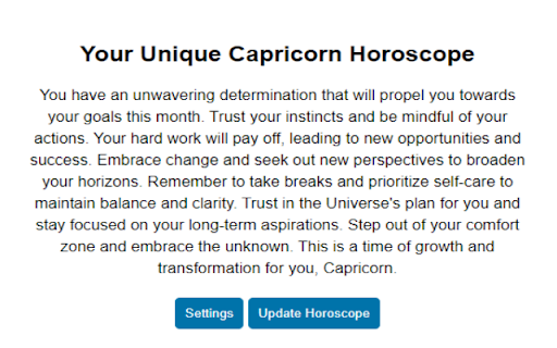 Your Unique Daily Horoscope  from Chrome web store to be run with OffiDocs Chromium online