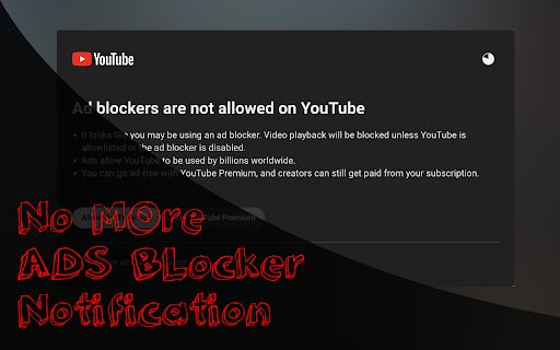 YouTube AdBlock Notification Blocker  from Chrome web store to be run with OffiDocs Chromium online