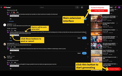 YouTube AI Comment Responder  from Chrome web store to be run with OffiDocs Chromium online