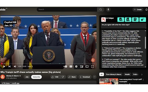 Youtube AI Helper  from Chrome web store to be run with OffiDocs Chromium online