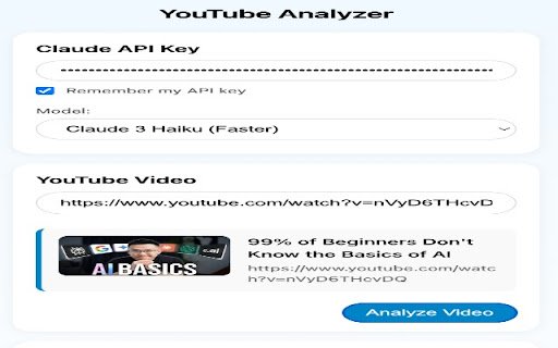 YouTube Analyzer Extension  from Chrome web store to be run with OffiDocs Chromium online