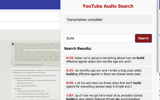 YouTube Audio Search  from Chrome web store to be run with OffiDocs Chromium online