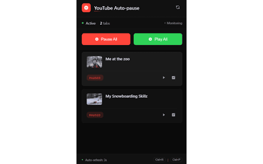 Youtube Auto Pause  from Chrome web store to be run with OffiDocs Chromium online