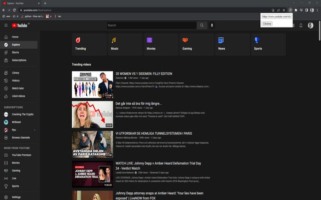 YouTube canonical dal Chrome Web Store da eseguire con OffiDocs Chromium online