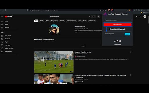 YouTube Channels Blacklist  from Chrome web store to be run with OffiDocs Chromium online