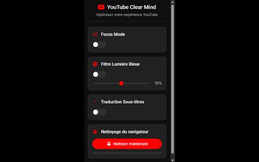 YouTube Clear Mind Pro  from Chrome web store to be run with OffiDocs Chromium online