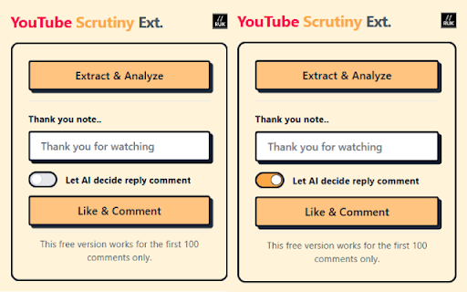 YouTube Comment Extractor  from Chrome web store to be run with OffiDocs Chromium online