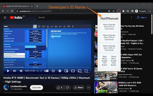 Youtube Comments Insights  from Chrome web store to be run with OffiDocs Chromium online