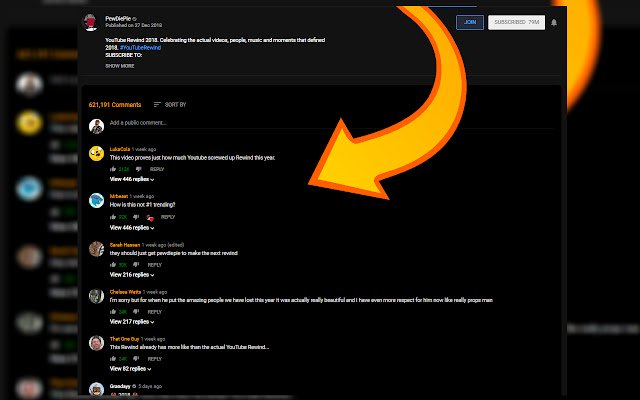 YouTube comments skin  from Chrome web store to be run with OffiDocs Chromium online