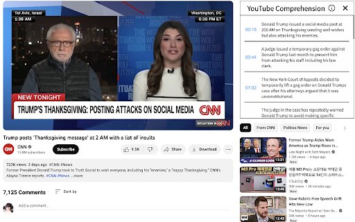 YouTube Comprehension  from Chrome web store to be run with OffiDocs Chromium online