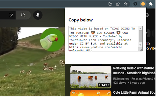 Youtube Creative Commons Credit Attribution  from Chrome web store to be run with OffiDocs Chromium online