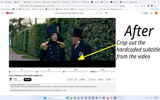 Youtube Crop  from Chrome web store to be run with OffiDocs Chromium online