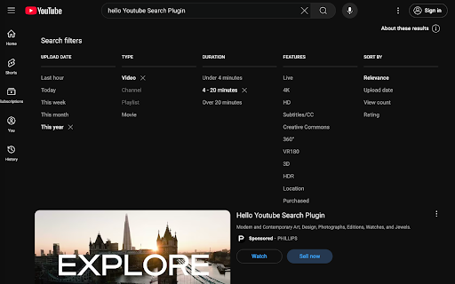 YouTube Default Search Filters from Chrome web store to be run with OffiDocs Chromium online YouTube Default Search Filters from Chrome web store to be run with OffiDocs Chromium online
