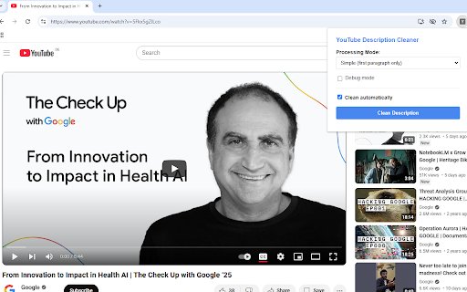 YouTube Description Rewriter  from Chrome web store to be run with OffiDocs Chromium online