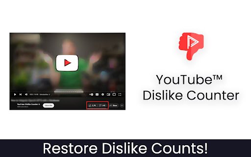 YouTube™ Dislike Counter  from Chrome web store to be run with OffiDocs Chromium online