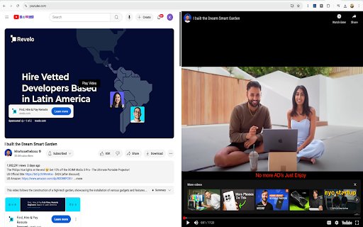 YouTube Dual Panel AD Blocker  from Chrome web store to be run with OffiDocs Chromium online