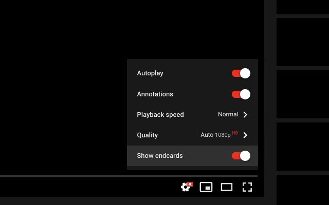 YouTube Endcard Controller จาก Chrome เว็บสโตร์ที่จะรันด้วย OffiDocs Chromium ทางออนไลน์