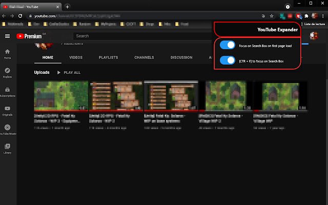 YouTube Expander de Chrome web store se ejecutará con OffiDocs Chromium en línea