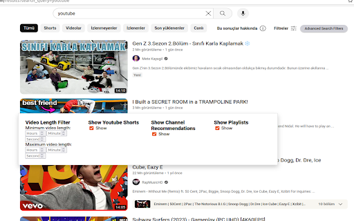 YouTube Filter  from Chrome web store to be run with OffiDocs Chromium online