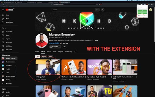 YouTube Filter (Stop Addicting Videos)  from Chrome web store to be run with OffiDocs Chromium online
