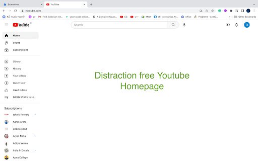 Youtube Focus  from Chrome web store to be run with OffiDocs Chromium online