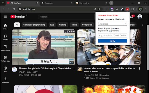 YouTube Focus Filter from Chrome web store to be run with OffiDocs Chromium online YouTube Focus Filter from Chrome web store to be run with OffiDocs Chromium online