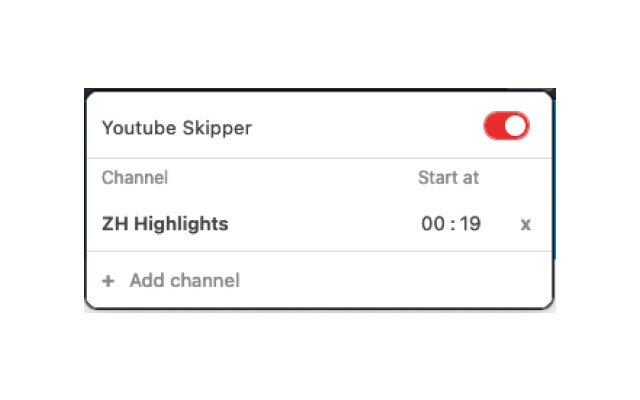 ক্রোম ওয়েব স্টোর থেকে YouTube Intro Skipper OffiDocs Chromium-এর সাথে অনলাইনে চালানো হবে