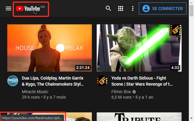 Lien du logo YouTube de la boutique en ligne Chrome à exécuter avec OffiDocs Chromium en ligne